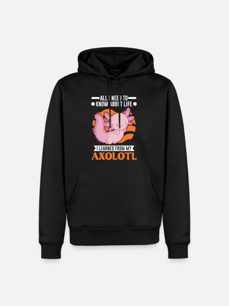 Axolotl Cadeau Queue Lurch - Sweat à capuche Premium bio Homme - noir