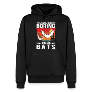 Life would be so boring without Bats Fledermaus - Männer Premium Bio Hoodie - Schwarz - Vorne - Nico (187cm)