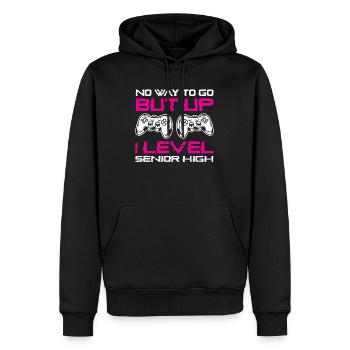 Teens Back to School No Way to Go Up One Level - Men’s Premium Organic Hoodie - black - Front - Nico (187cm)