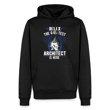 Relax The greatest Architect is here Architekt - Männer Premium Bio Hoodie - Schwarz - Vorne - Nico (187cm)