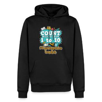 Kids Back To School Count With Me From One To Ten - Men’s Premium Organic Hoodie - black - Front - Nico (187cm)