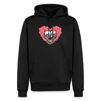 True Love Last Gothic Bones Squelette Roses Mort - Sweat à capuche Premium bio Homme - noir - Devant - Nico (187cm)