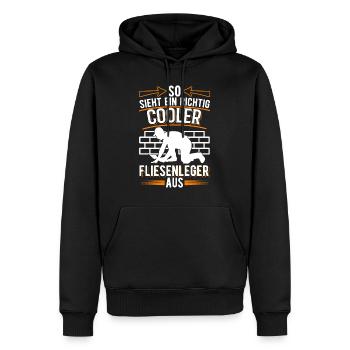 So sieht ein richtig cooler Fliesenleger aus - Männer Premium Bio Hoodie - Schwarz - Vorne - Nico (187cm)