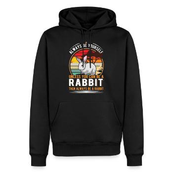 Lapin Lapin Lapin Lapin - Sweat à capuche Premium bio Homme - noir - Devant - Nico (187cm)