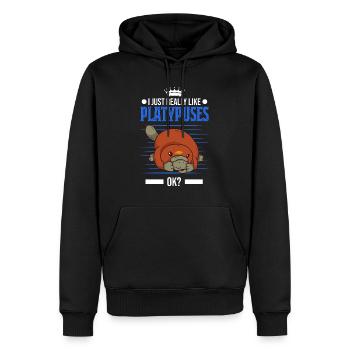 I just really like Platypuses ok Schnabeltier - Men’s Premium Organic Hoodie - black - Front - Nico (187cm)