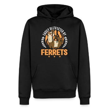 Facilement distrait par Ferrets Frettchen - Sweat à capuche Premium bio Homme - noir - Devant - Nico (187cm)