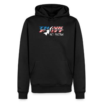 Un pilote de chasse à réaction pensez vite Agissez plus vite Aviation - Sweat à capuche Premium bio Homme - noir - Devant - Nico (187cm)
