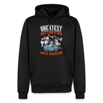 Le plus grand éleveur de chèvres Chèvre de ferme de chèvre - Sweat à capuche Premium bio Homme - noir - Devant - Nico (187cm)