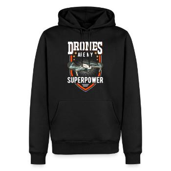Les drones sont mon pilote de drone super-puissant - Sweat à capuche Premium bio Homme - noir - Devant - Nico (187cm)