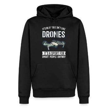 Drone Pilot Gift Drone Quadcopter - Men’s Premium Organic Hoodie - black - Front - Nico (187cm)