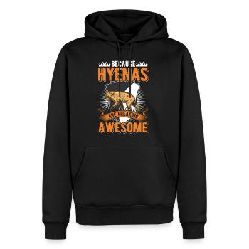 Hyäne Geschenk Erdwolf Hyena - Männer Premium Bio Hoodie - Schwarz - Vorne - Nico (187cm)