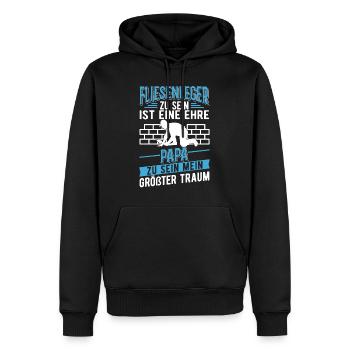 Fliesenleger und Papa Fliesenleger Vatertag - Männer Premium Bio Hoodie - Schwarz - Vorne - Nico (187cm)