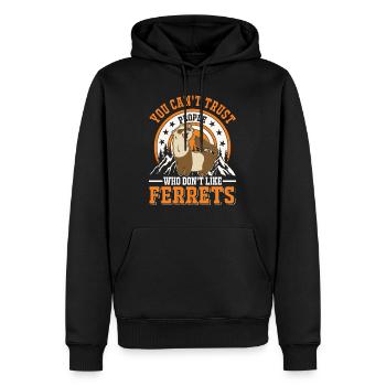 Ferret Lover Ferret Cadeau - Sweat à capuche Premium bio Homme - noir - Devant - Nico (187cm)