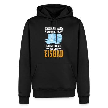 Eisbad Eisbaden Winterbad Eisschwimmen - Männer Premium Bio Hoodie - Schwarz - Vorne - Nico (187cm)