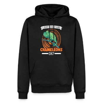 J’aime vraiment Chameleons, ok Chameleon - Sweat à capuche Premium bio Homme - noir - Devant - Nico (187cm)