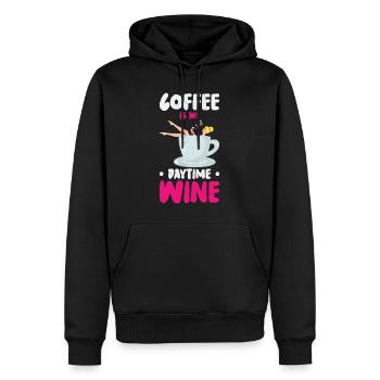 Café Caféine Vin Boire Café Addict - Sweat à capuche Premium bio Homme - noir - Devant - Nico (187cm)