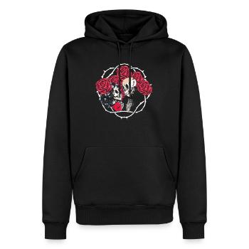 Amour infini et romance Gothic Bones Squelette - Sweat à capuche Premium bio Homme - noir - Devant - Nico (187cm)