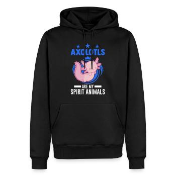 Axolotl Spirit Animal Tail Lurch - Sweat à capuche Premium bio Homme - noir - Devant - Nico (187cm)