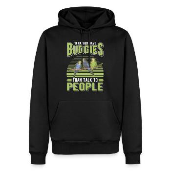 Budgerigar Cadeau Welli Perruche - Sweat à capuche Premium bio Homme - noir - Devant - Nico (187cm)