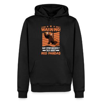 Peut parler spontanément des pandas roux - Sweat à capuche Premium bio Homme - noir - Devant - Nico (187cm)