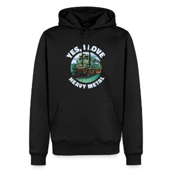 Zugverkehr Lokomotive Heavy Metal - Männer Premium Bio Hoodie - Schwarz - Vorne - Nico (187cm)