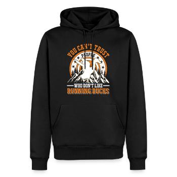 Indian Running Gift Running Duck - Sweat à capuche Premium bio Homme - noir - Devant - Nico (187cm)