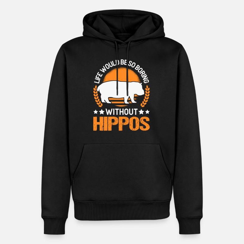 Nilpferd Geschenk Hippo Flusspferd - Männer Premium Bio Hoodie - Schwarz