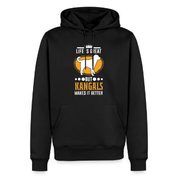 Life is great But Kangals makes it better - Männer Premium Bio Hoodie - Schwarz - Vorne - Nico (187cm)