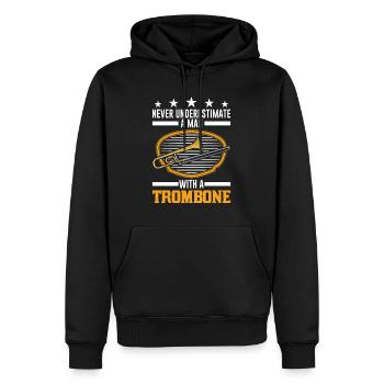 Posaune Mann Posaunenspieler Posaunist - Männer Premium Bio Hoodie - Schwarz - Vorne - Nico (187cm)