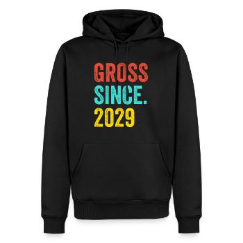 Drôle d’anniversaire brut depuis 2029 - Sweat à capuche Premium bio Homme - noir - Devant - Nico (187cm)