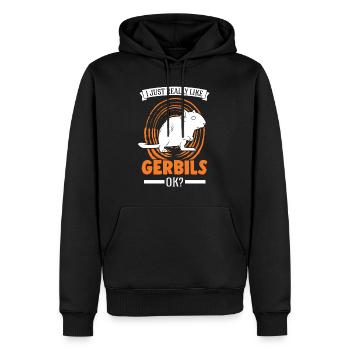 J’aime vraiment Gerbils, ok gerbille de rat de course - Sweat à capuche Premium bio Homme - noir - Devant - Nico (187cm)