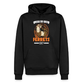 J’aime beaucoup Ferrets Frettchen - Sweat à capuche Premium bio Homme - noir - Devant - Nico (187cm)