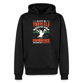 Indian Running Gift Running Duck - Sweat à capuche Premium bio Homme - noir - Devant - Nico (187cm)
