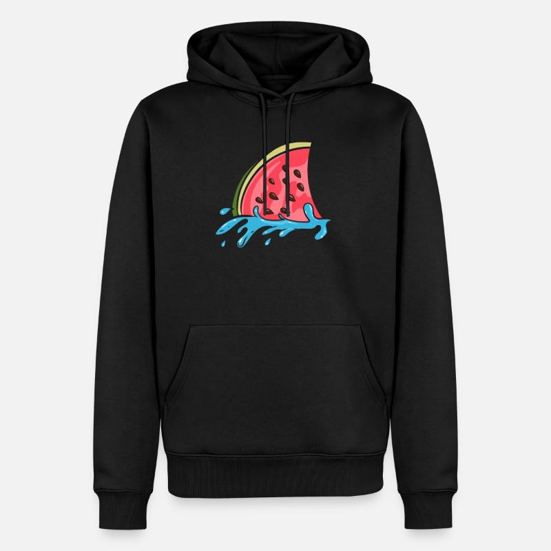 Aileron de requin comme pastèque - Sweat à capuche Premium bio Homme - noir