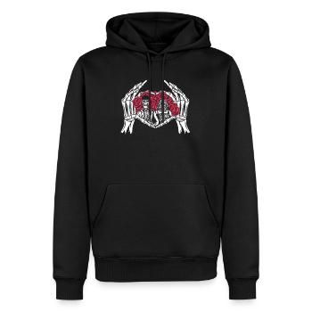 Amour infini et romance Gothic Bones Squelette - Sweat à capuche Premium bio Homme - noir - Devant - Nico (187cm)