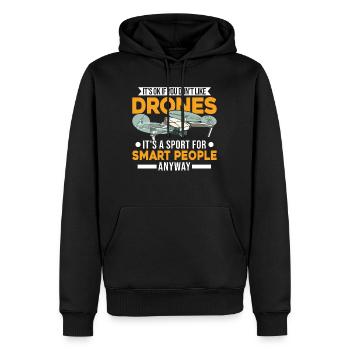 Drone Gift Quadcopter Drone Pilot - Men’s Premium Organic Hoodie - black - Front - Nico (187cm)