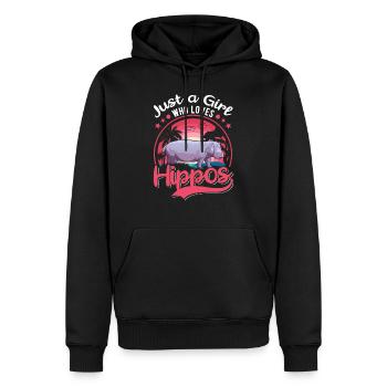 Juste une fille qui aime Hippo Hippo Hippo Hippo Hippo Hippo - Sweat à capuche Premium bio Homme - noir - Devant - Nico (187cm)