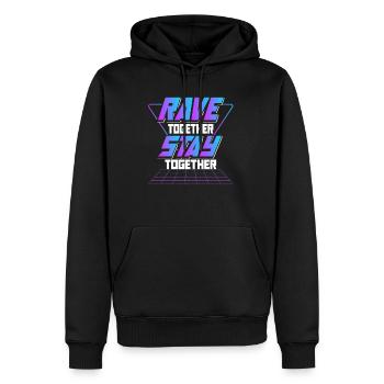 Raves Together Electronic Dance EDM DJ Club Music - Männer Premium Bio Hoodie - Schwarz - Vorne - Nico (187cm)