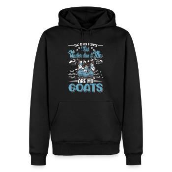 Ziegenwirt Cadeau Chèvre Chèvre - Sweat à capuche Premium bio Homme - noir - Devant - Nico (187cm)