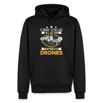 Drone Pilot Gift Drone Quadcopter - Men’s Premium Organic Hoodie - black - Front - Nico (187cm)