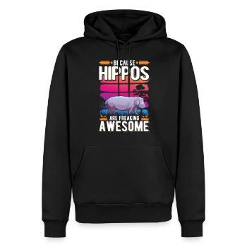 Hippo Gift Hippo Hippo Hippo - Men’s Premium Organic Hoodie - black - Front - Nico (187cm)