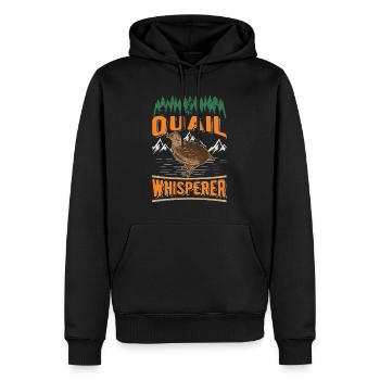 Cadeau d’éleveur de cailles Chuchoteur de caille - Sweat à capuche Premium bio Homme - noir - Devant - Nico (187cm)