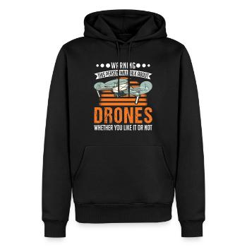 Drohne Geschenk Quadrocopter Drohnenpilot - Männer Premium Bio Hoodie - Schwarz - Vorne - Nico (187cm)