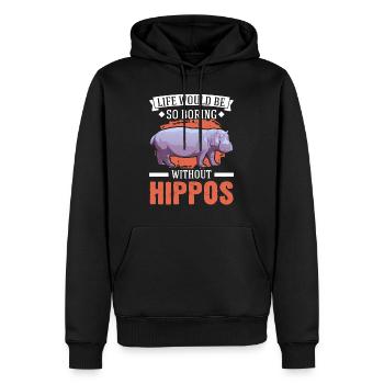 Hippo Gift Hippo Hippo Hippo - Men’s Premium Organic Hoodie - black - Front - Nico (187cm)