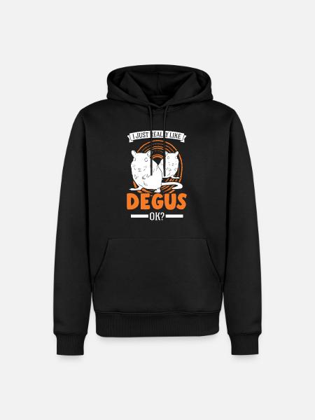 J’aime vraiment Degus, ok - Sweat à capuche Premium bio Homme - noir