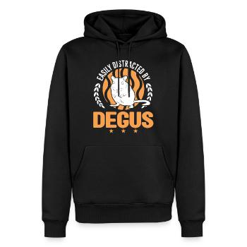 Facilement distrait par Degus - Sweat à capuche Premium bio Homme - noir - Devant - Nico (187cm)