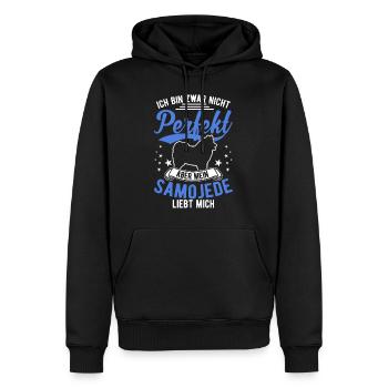 Samojede Geschenk Schlittenhund Samojeden - Männer Premium Bio Hoodie - Schwarz - Vorne - Nico (187cm)