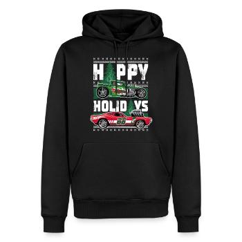 Hot Wheels Weihnachten Ugly Christmas Holidays - Männer Premium Bio Hoodie - Schwarz - Vorne - Nico (187cm)