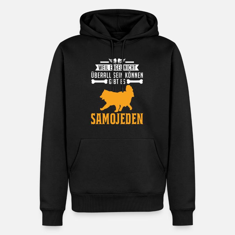 Samojede Engel Schlittenhund Samojeden - Männer Premium Bio Hoodie - Schwarz