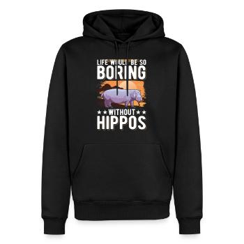 Hippo Gift Hippo Hippo Hippo - Men’s Premium Organic Hoodie - black - Front - Nico (187cm)